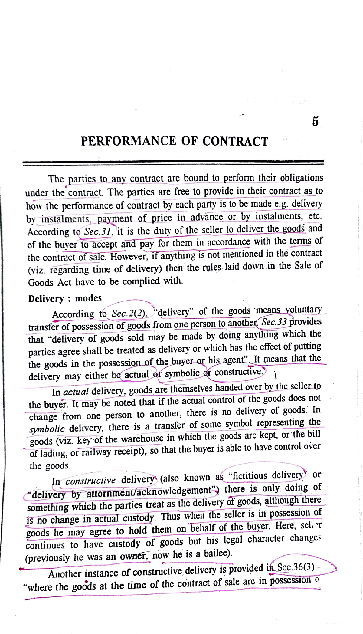 performance of contract assignment