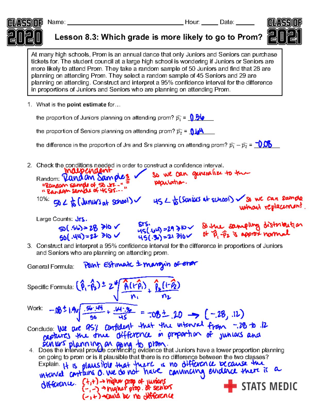 stats-medic-confidence-interval-for-a-difference-in-proportions-answer-key-v2-name-hour