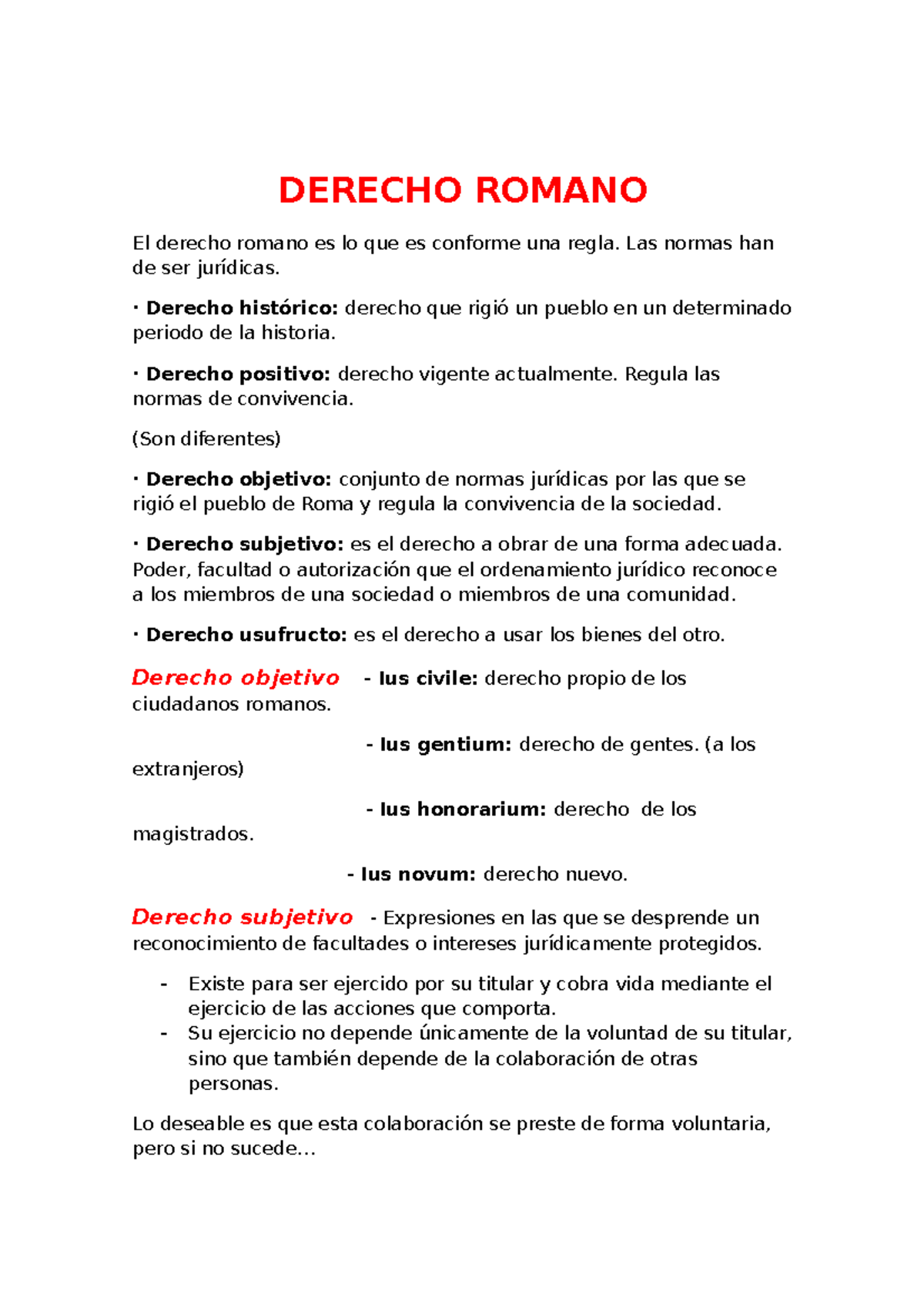 Derecho Romano - Son Apuntes De Clase - DERECHO ROMANO El Derecho ...