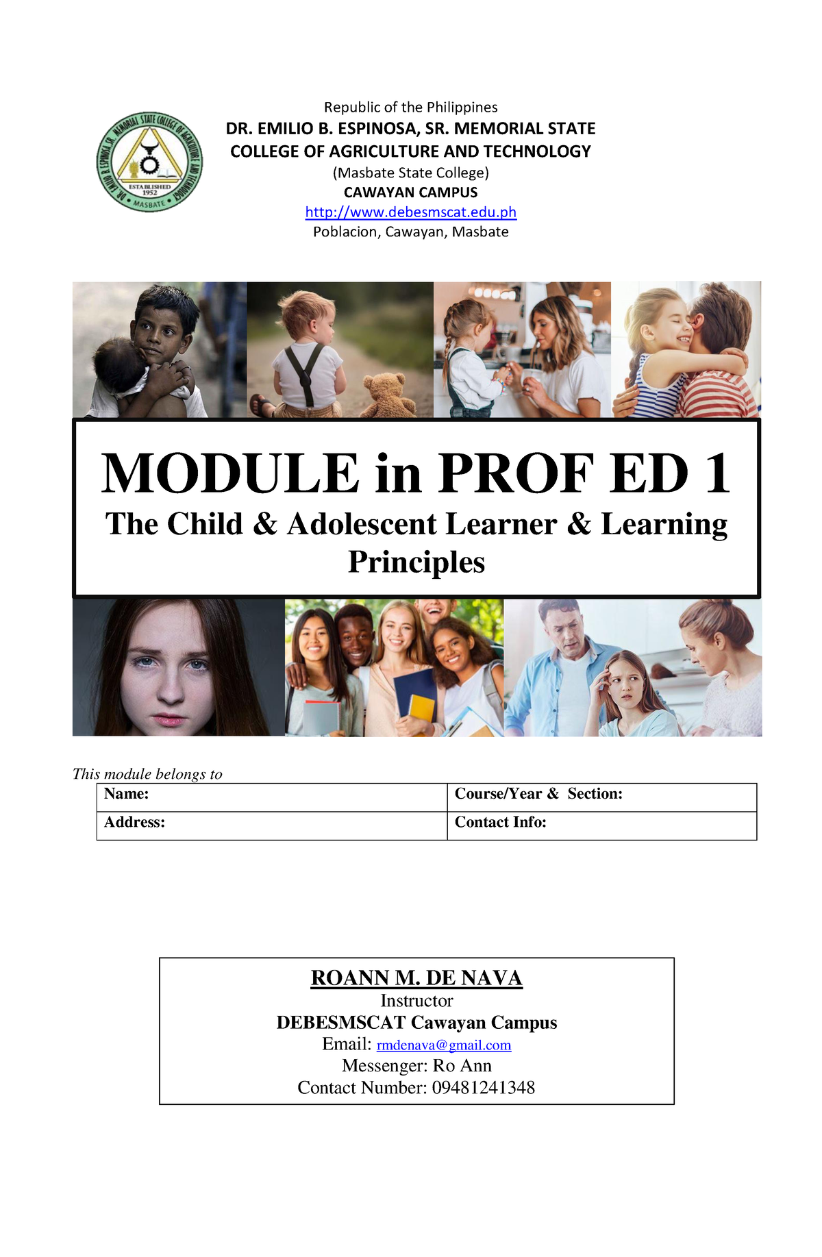 Module 3 PROF ED 1 (W7-8) (BEED/BSED) 2021-2022 - Republic Of The ...