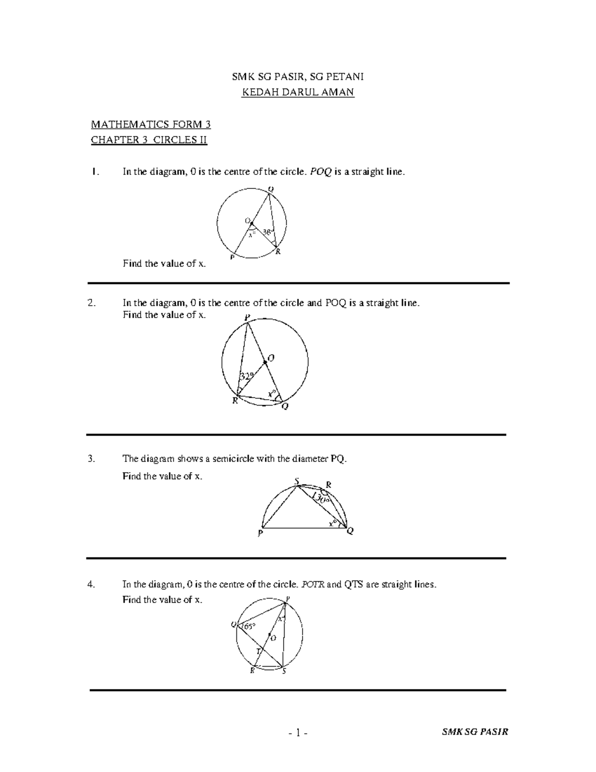 Chapter 3 Circles II - SMK SG PASIR, SG PETANI KEDAH DARUL AMAN ...