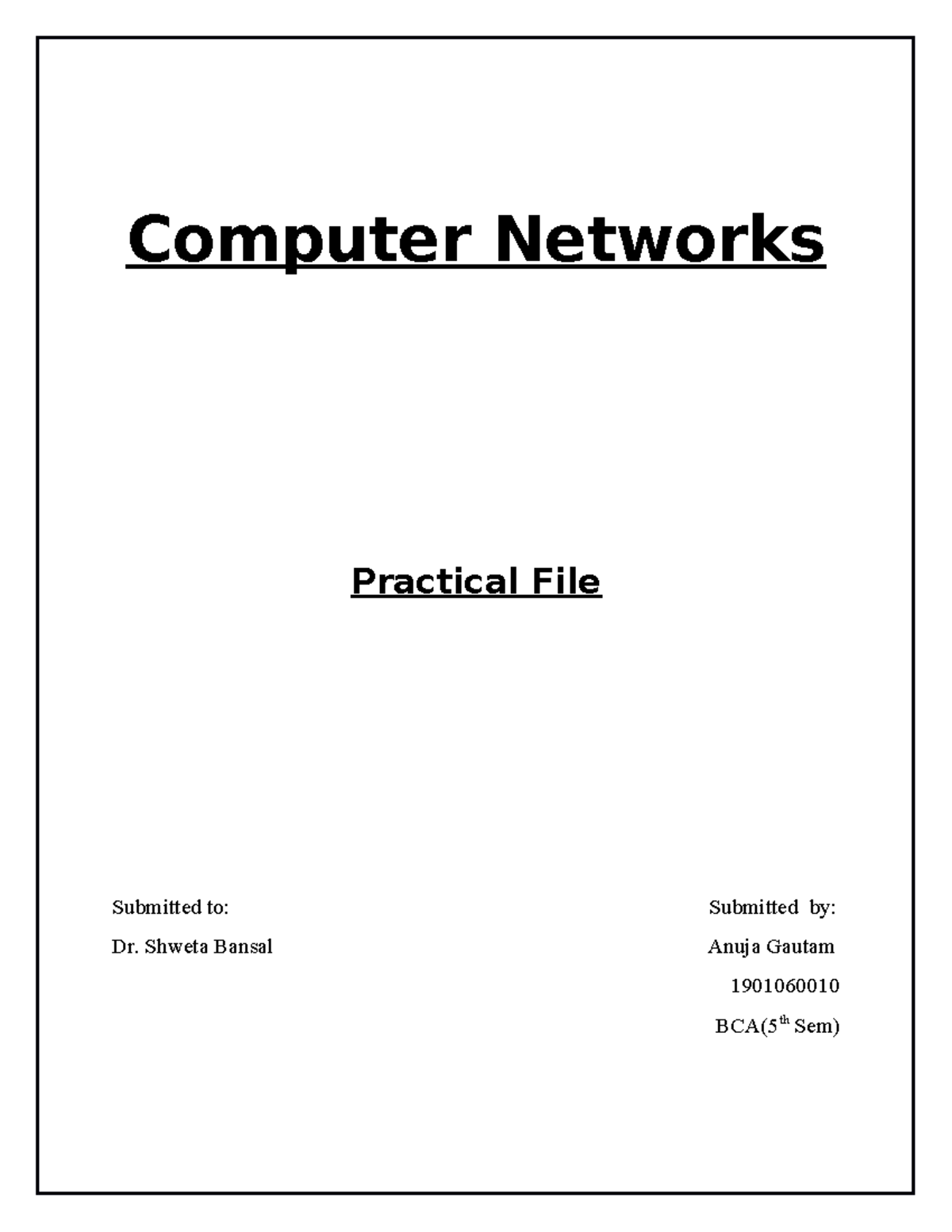 CN practical file - these are my assignments - Introduction to ...