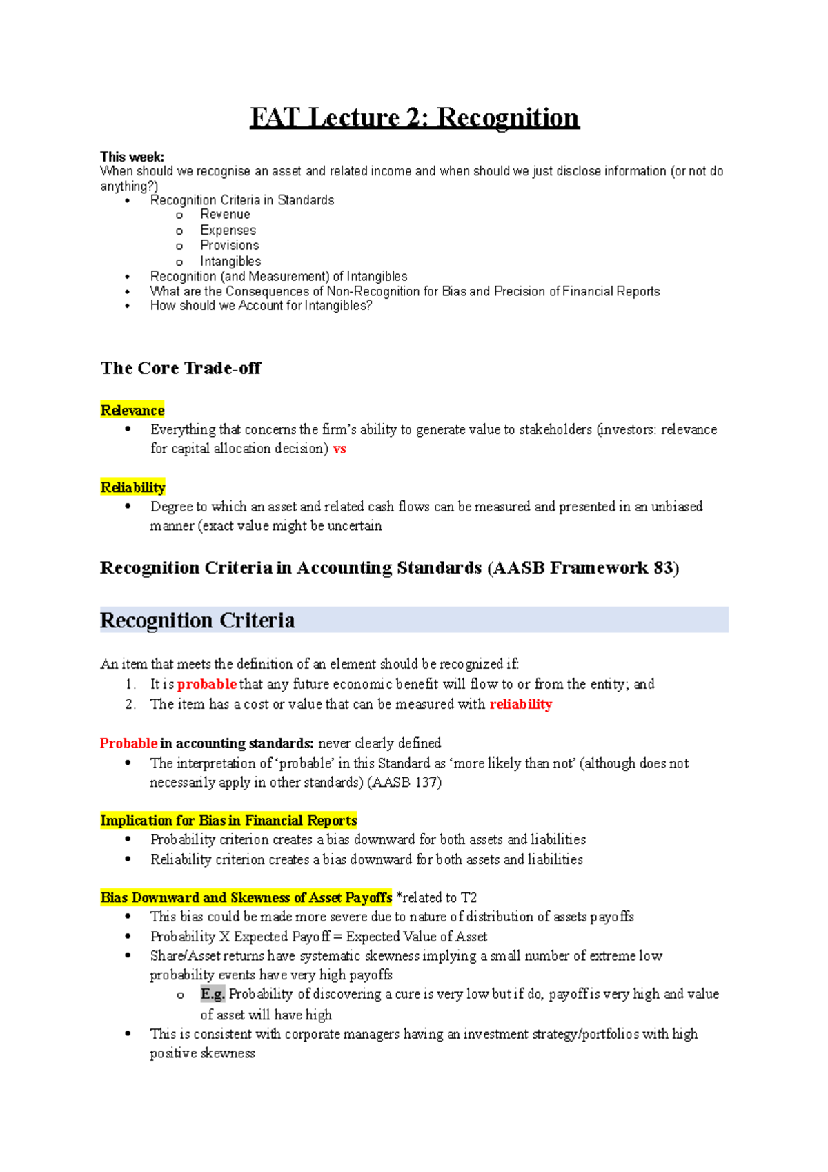 FAT L2 - Recognition - Lecture notes 2 - FAT Lecture 2: Recognition ...
