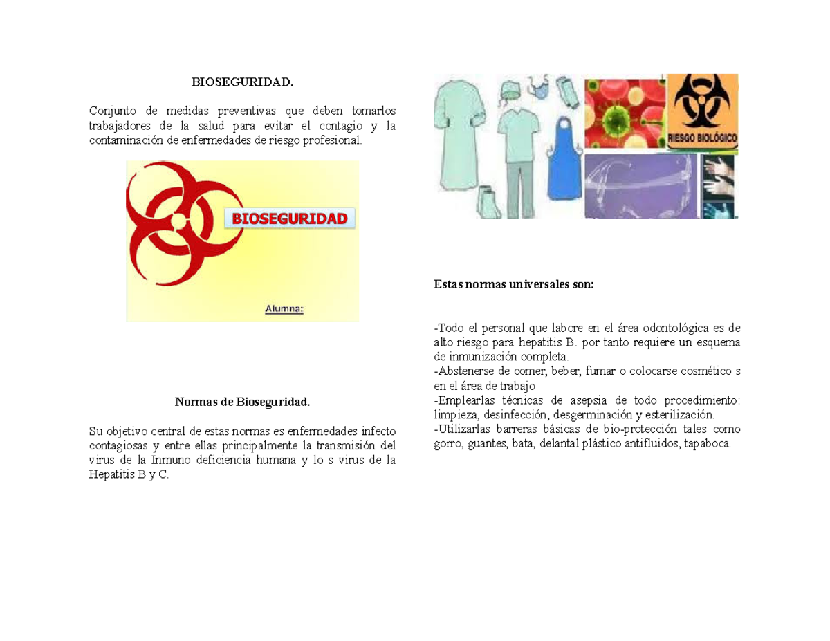 PROPEDÉUTICA CLINICA, BIOSEGURIDAD. - BIOSEGURIDAD. Conjunto De Medidas ...