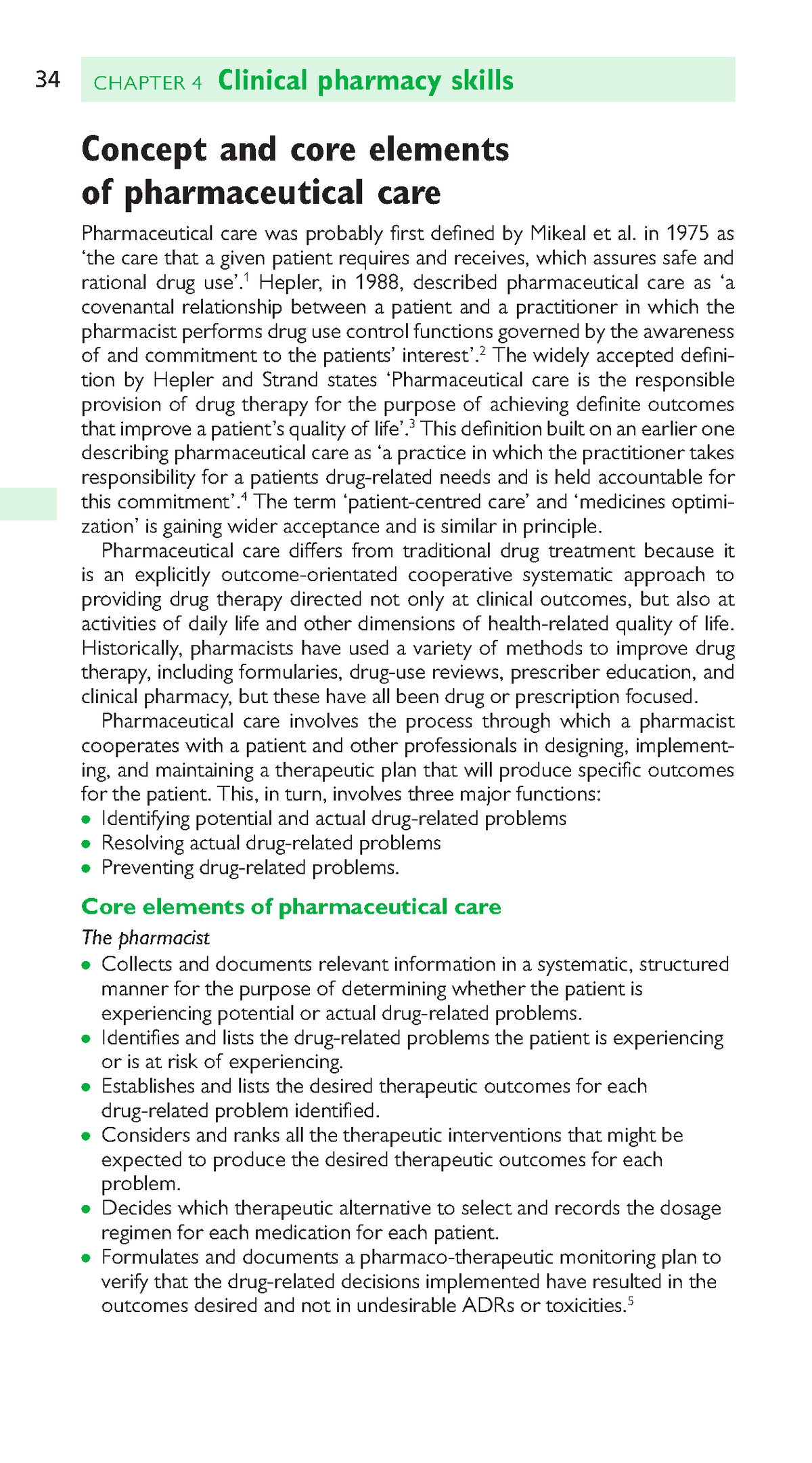 Clinical Pharmacy-6 - 34 CHAPTER 4 Clinical Pharmacy Skills Concept And ...