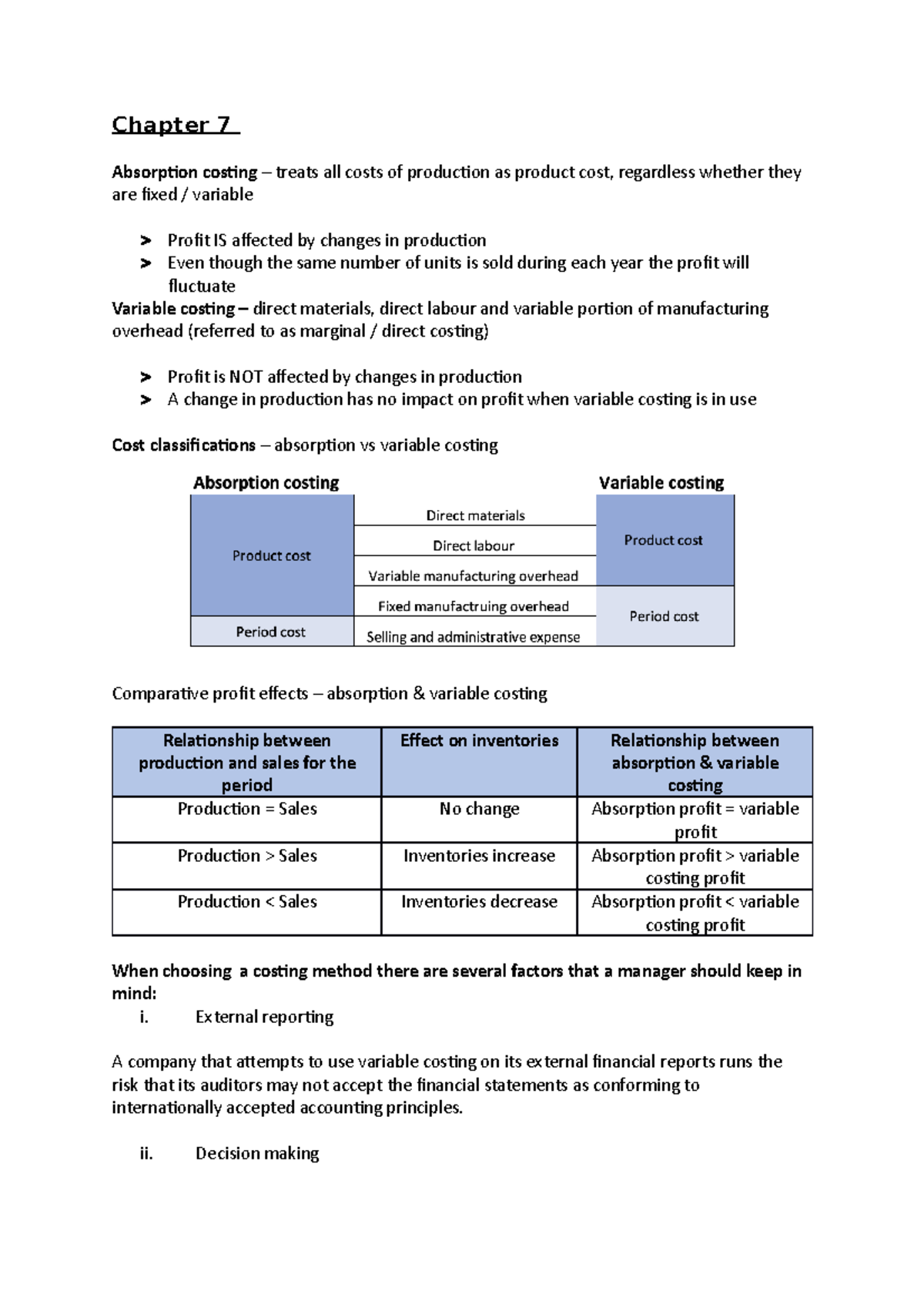 Chapter 7 - Absorption Costing - Chapter 7 Absorption Costing – Treats ...