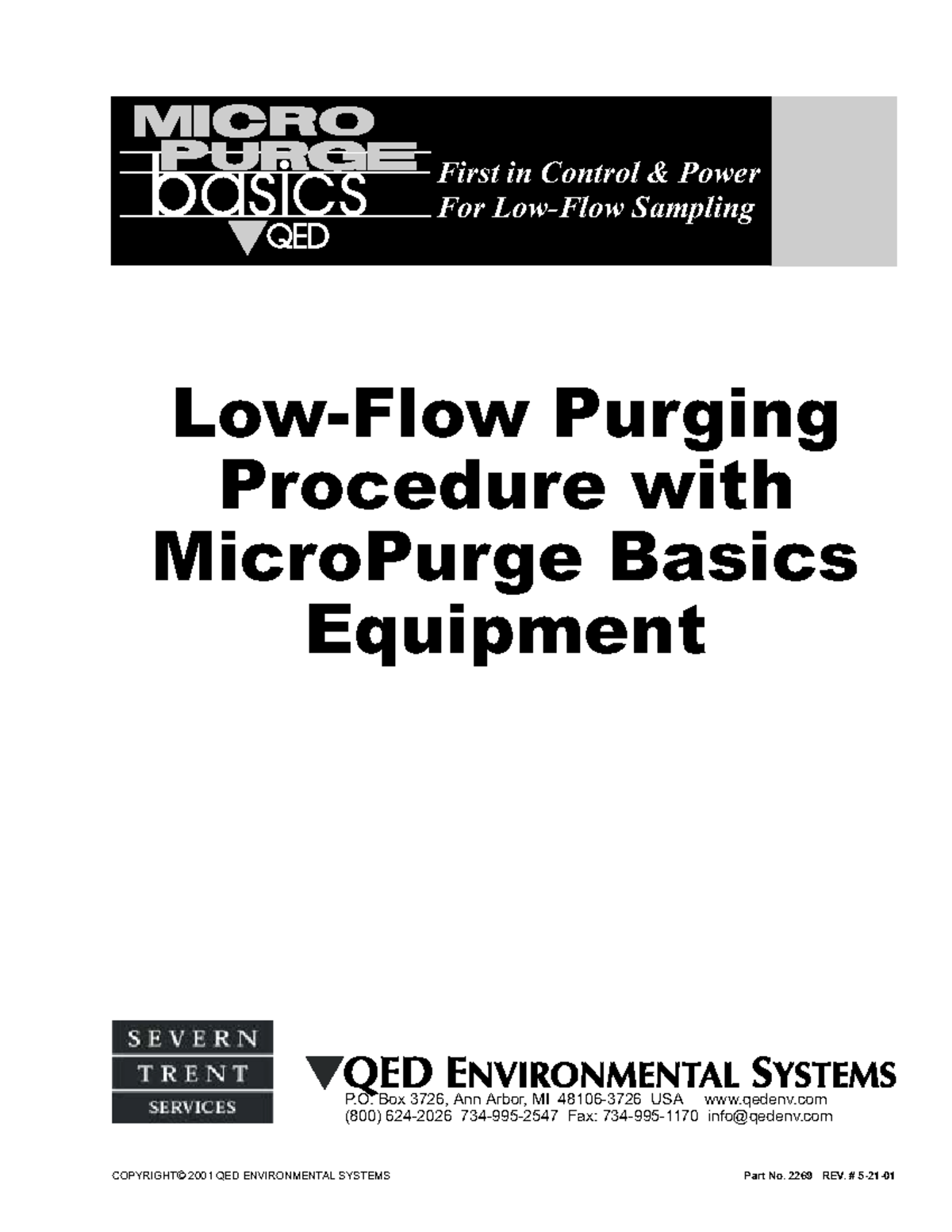 QED Micropurge Low Flow Sampling Guide O U ED asics LowFlow Purging Procedure with MicroPurge