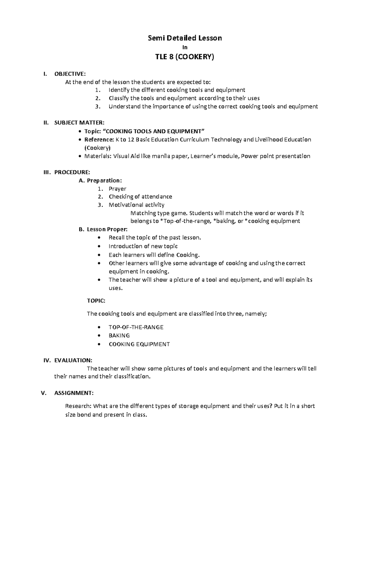 Semi Detailed Lesson Plan In Cookery Semi Detailed Lesson Plan In Vrogue