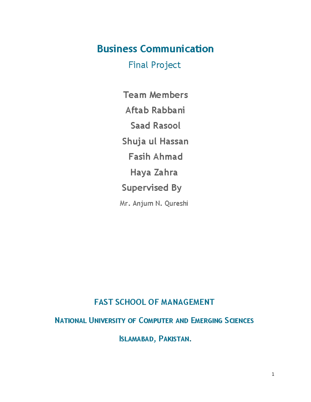 Bcom report final - research work - Business Communication Final ...