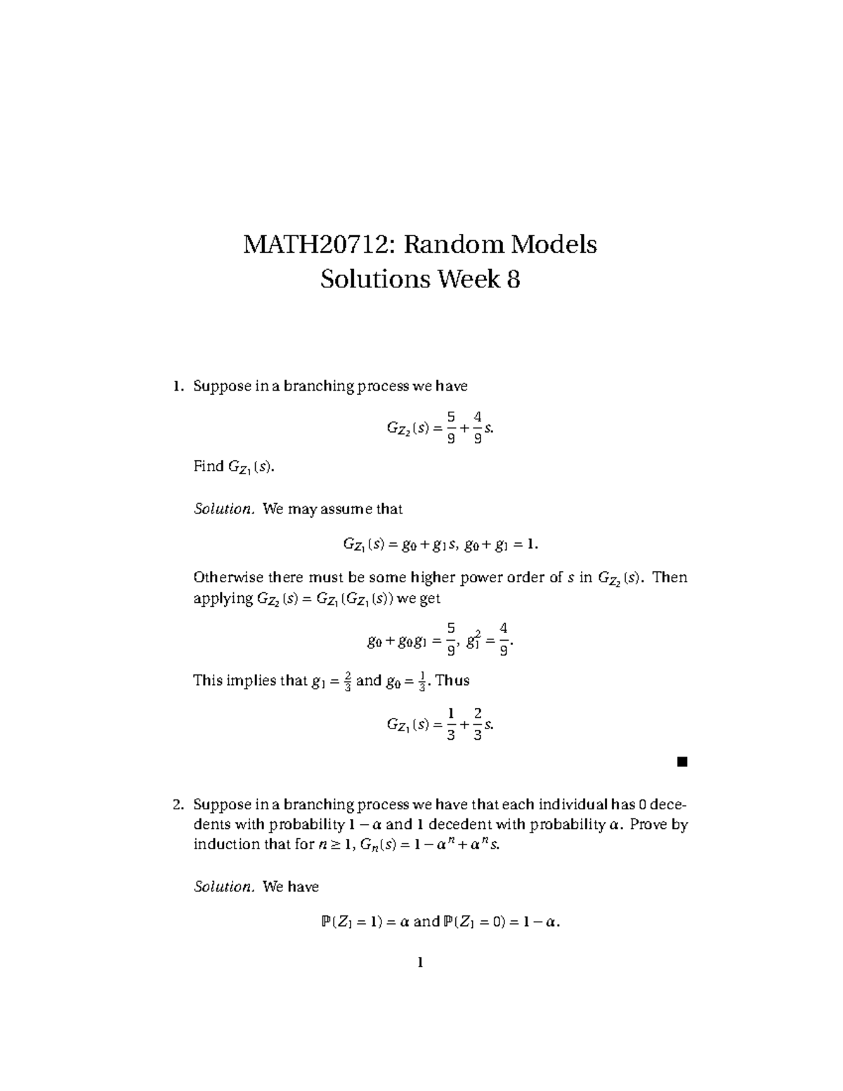 Solutions week 8 - nhjvjjjhbkb - MATH20712: Random Models Solutions ...