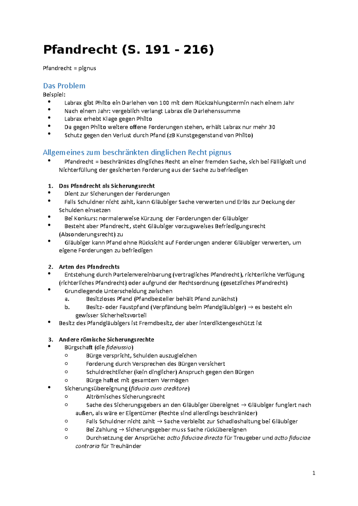 Pfandrecht Römisches Sachenrecht - Pfandrecht (S. 191 - 216) Pfandrecht ...