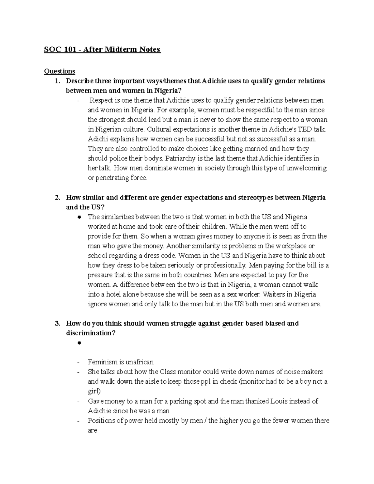 SOC 101 After Midterm Notes - Sean Rivera - SOC 101 - After Midterm ...