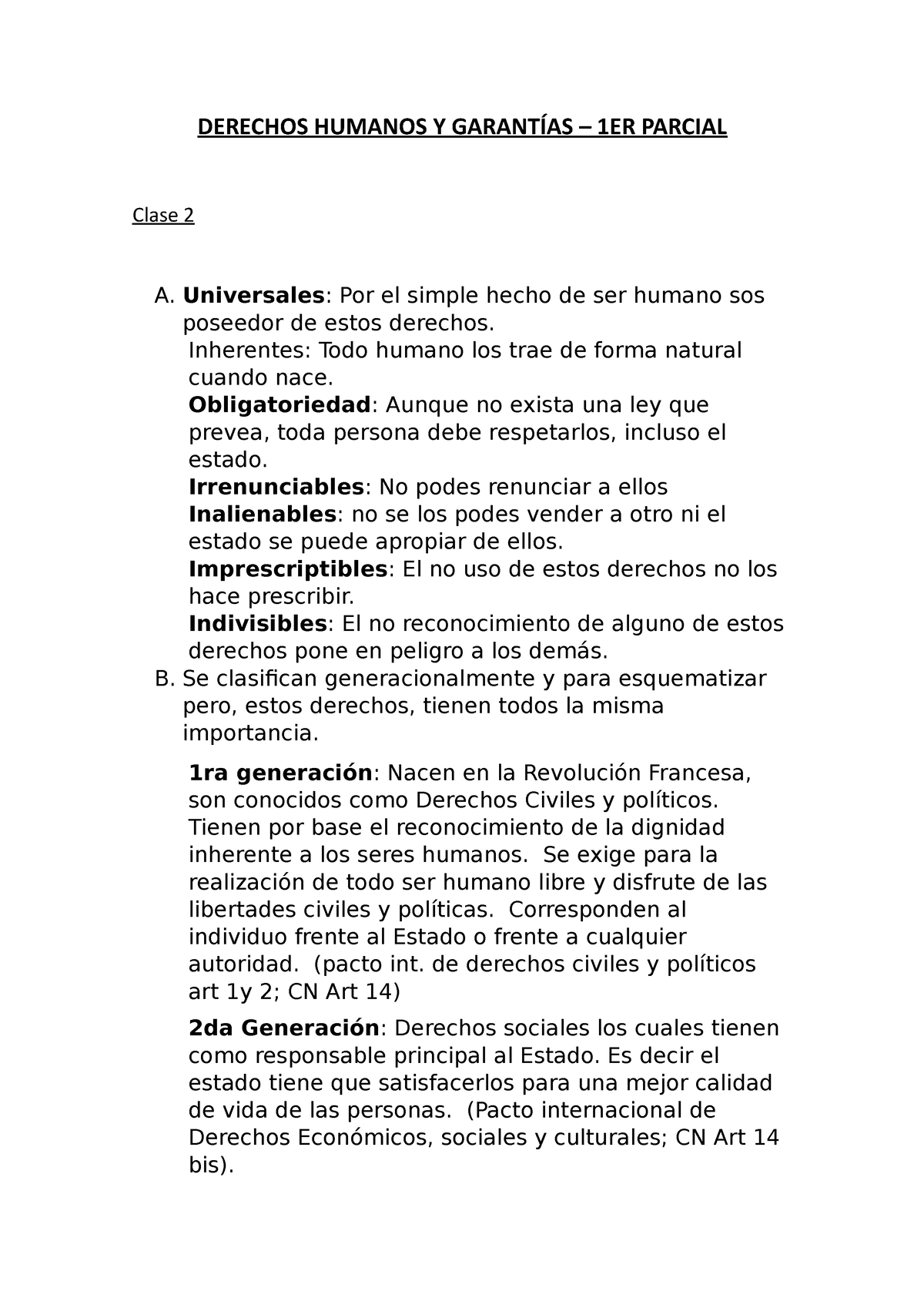 1 Parcial Derechos Humanos Y Garantías - DERECHOS HUMANOS Y GARANTÍAS ...