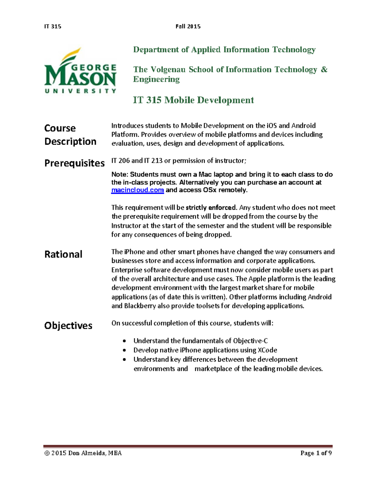 IT315Spring 2015 Syllabus - Department of Appli ed Informati on ...