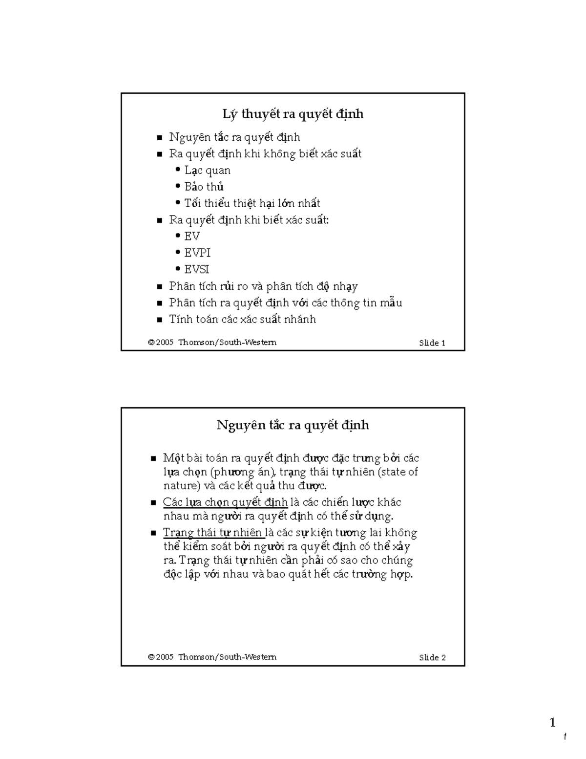 05. Theory of Decision Making - 1 © 2005 Thomson/South-Western ...