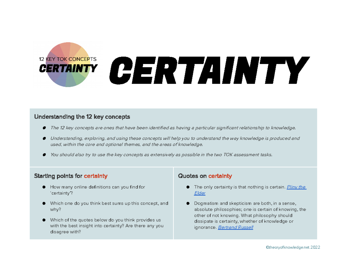 Certainty Become To A _ Rethinking: When Certainty Becomes a Mental ...