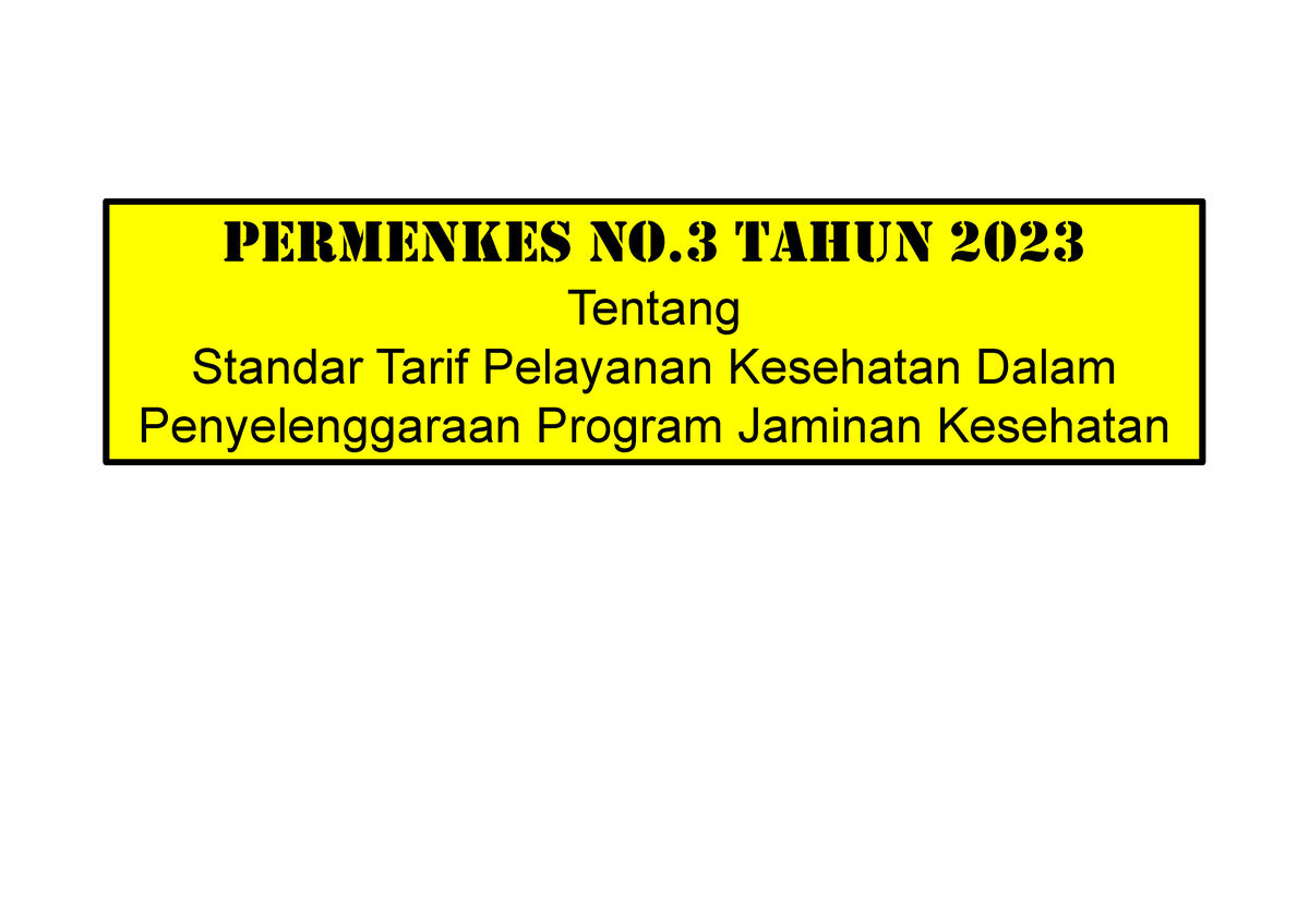 PMK.3-2023 PPII(Gandi) - PERMENKES NO TAHUN 2023 Tentang Standar Tarif ...