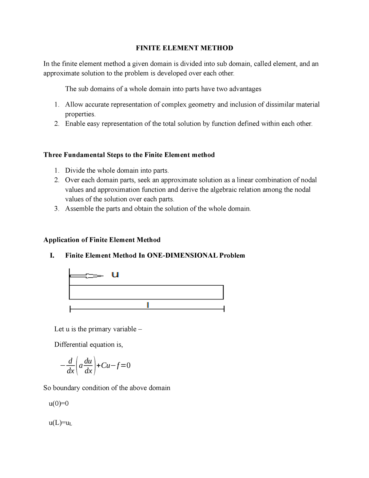 Finite Element Method - Detailed Explanatory Solution - FINITE ELEMENT ...