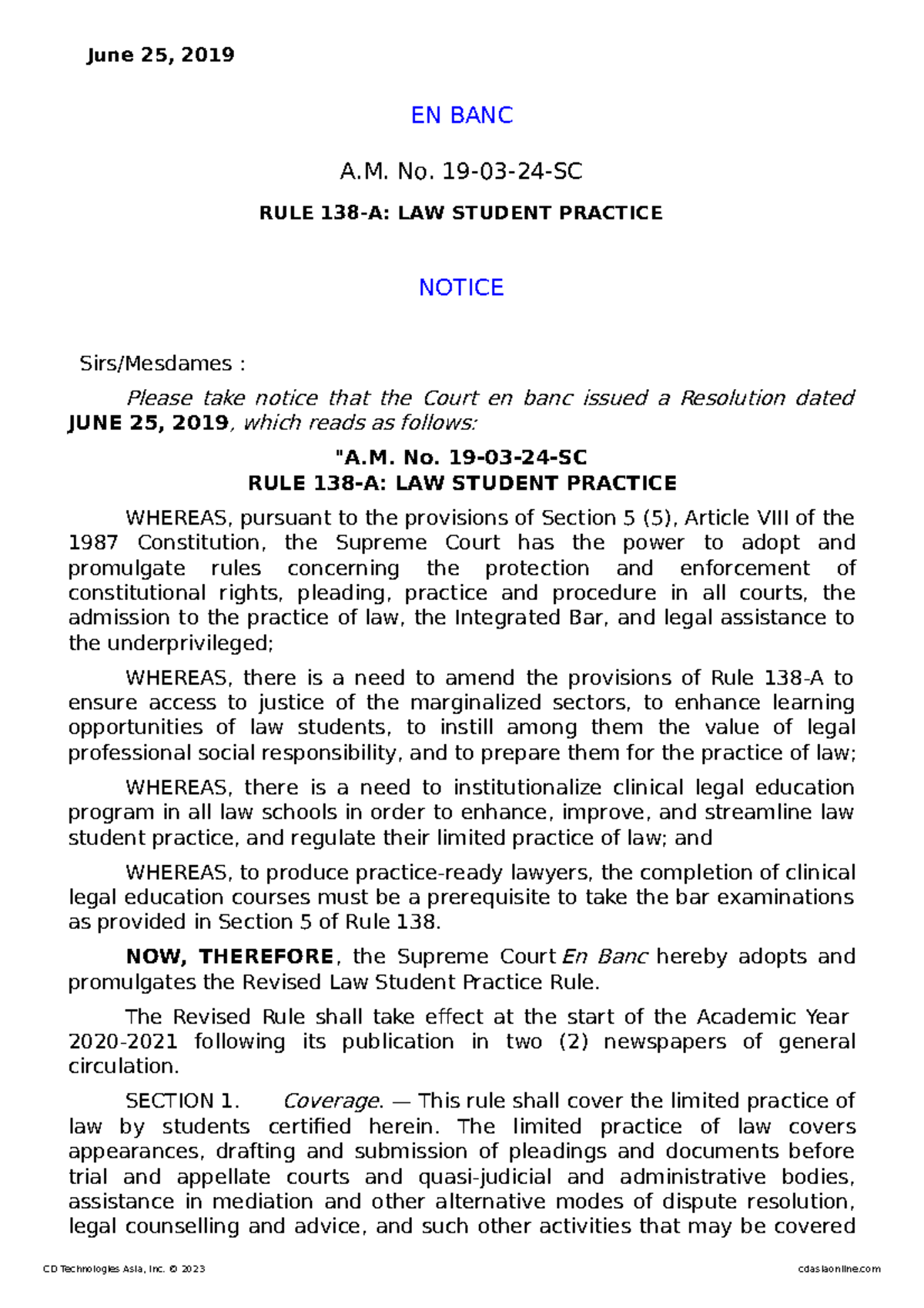 2019-Rule 138-A Law Student Practice 20230619-11-1qz1g8c - June 25 ...