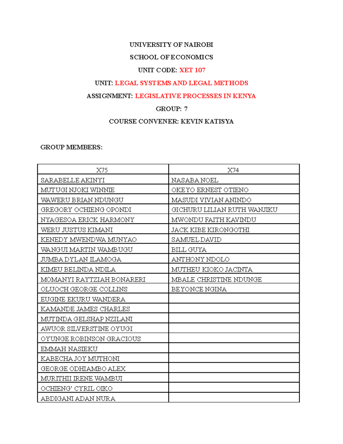 legal system and methods first year group notes 2022 UNIVERSITY OF