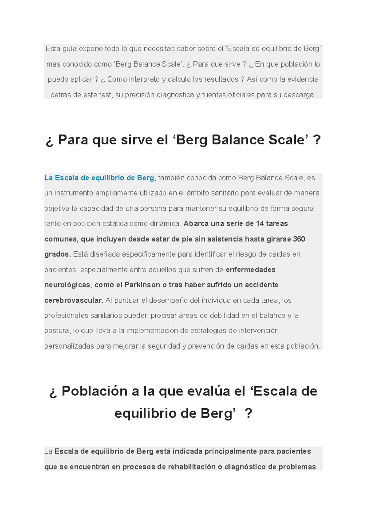 Berg Balance Scale Iiii Esta Gu A Expone Todo Lo Que Necesitas Saber Sobre El Escala De