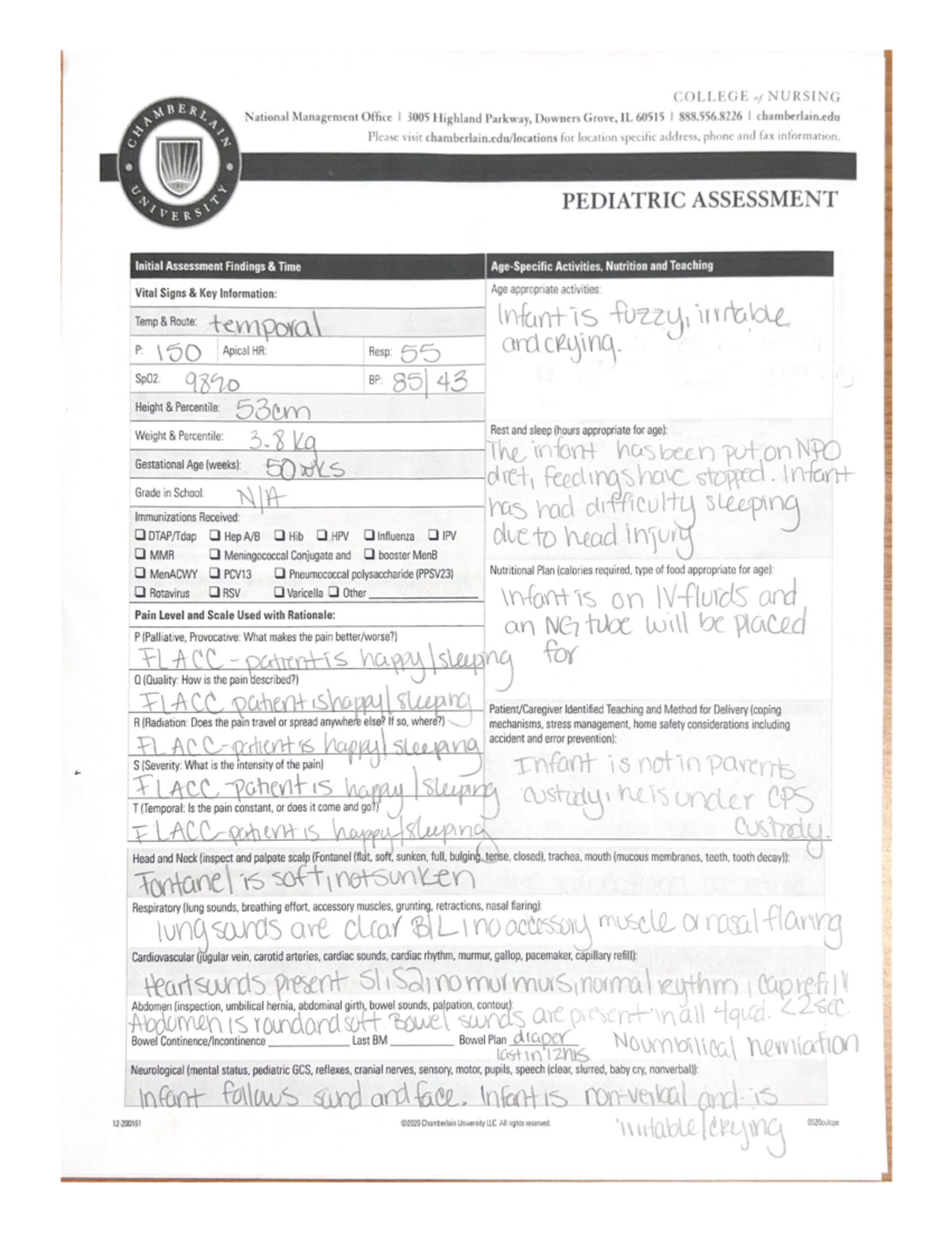 Pediatric Assesment - N682 - Studocu