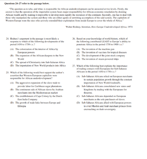 World History Exam 1004 - Section I Questions refer to the passages ...
