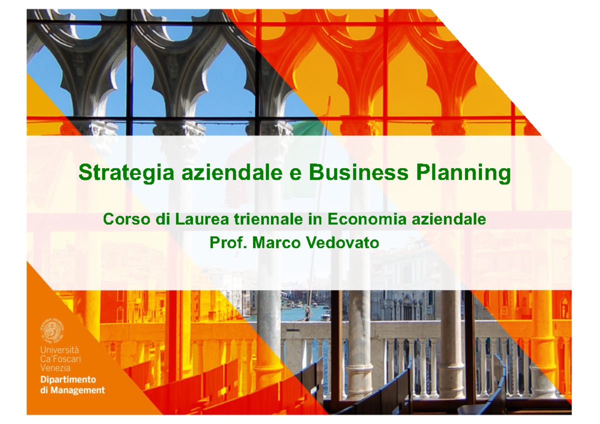 strategia aziendale e business planning unive