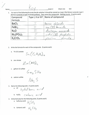 Exam 2 Preview W22 - lecture - Preview Exam 2 Chem 111 Summer 2022 ...