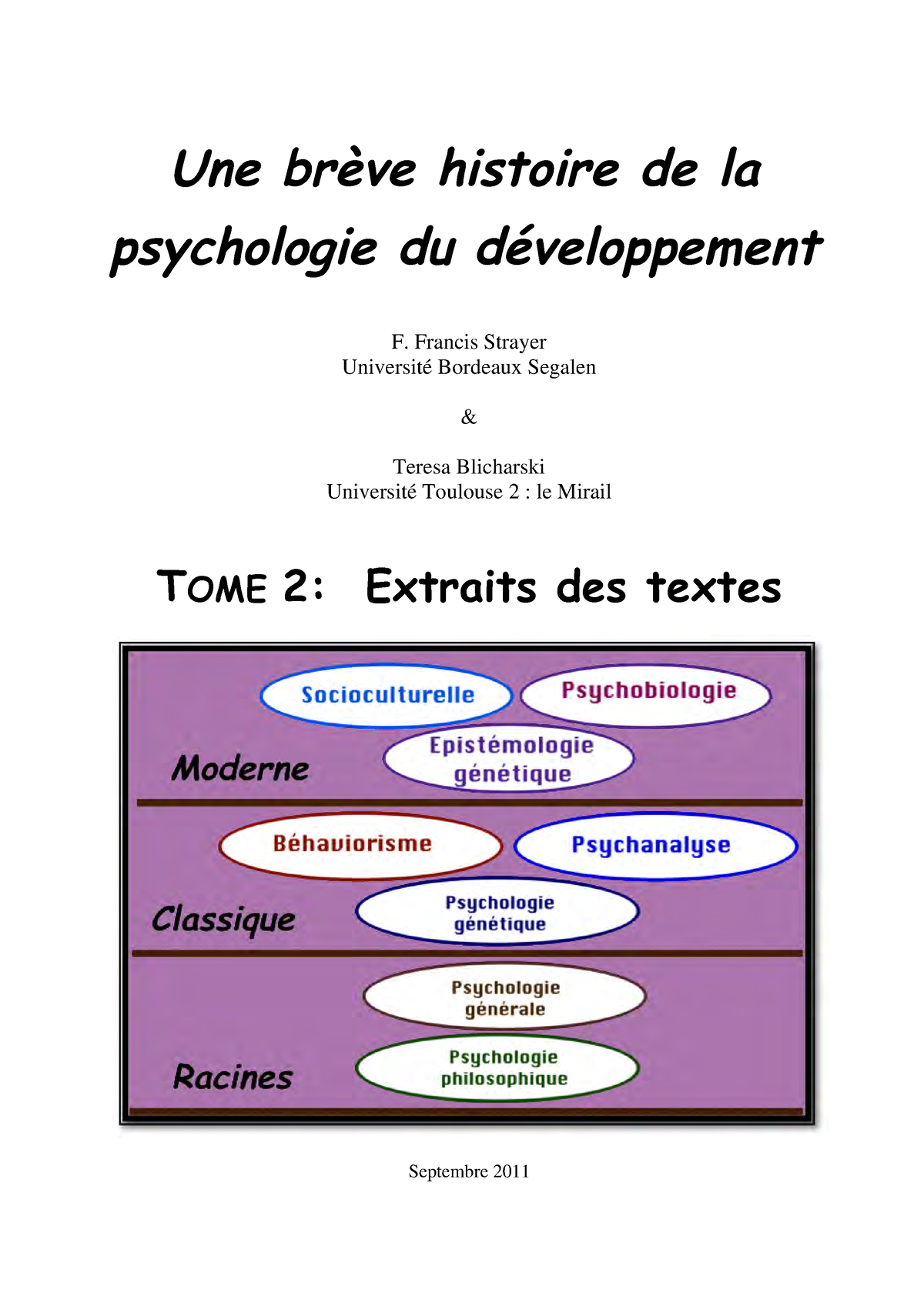 Strayer Hist Lect 2011 Introduction à La Psychologie Du Developpement De Mon Année 2020 2021 