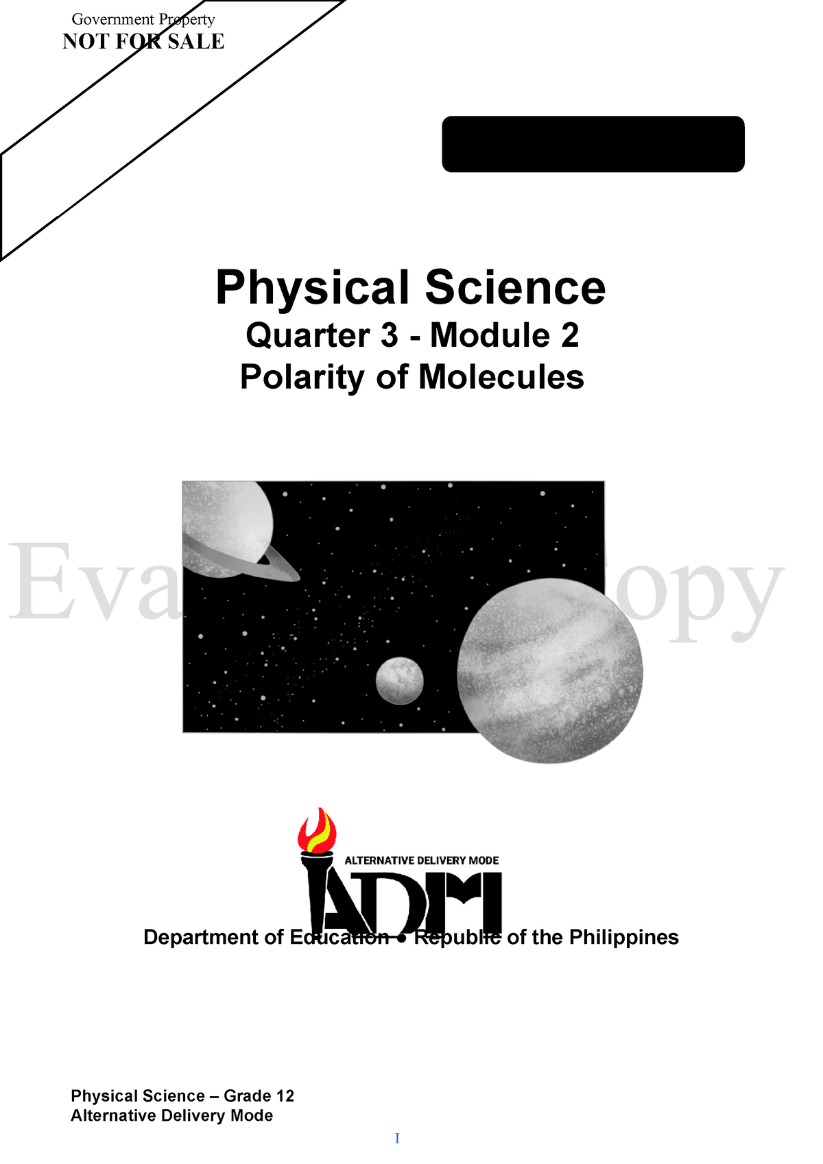 Physical Science Q3 Module 2 V5 Physical Science Quarter 3 Module 2 Polarity Of Molecules 0484