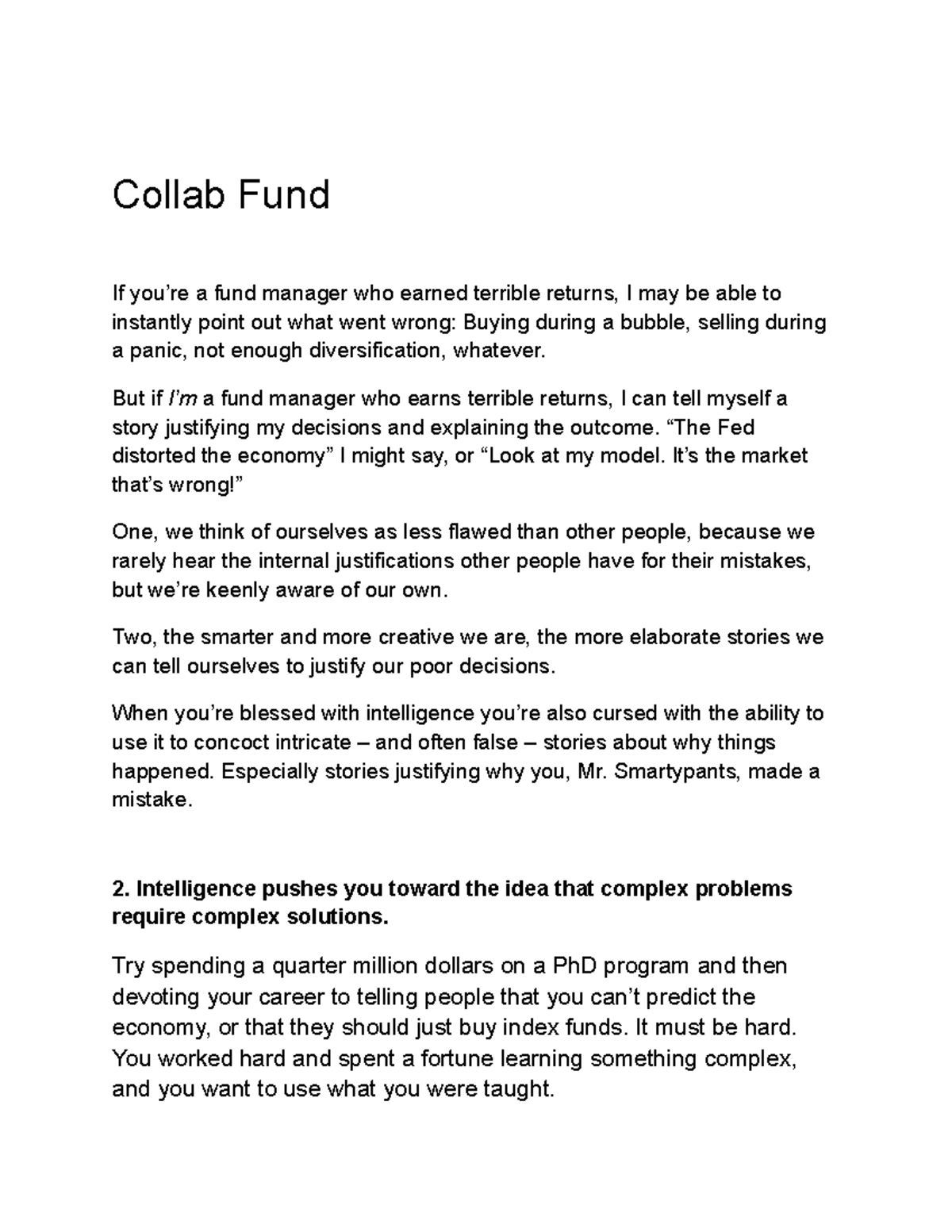Collab Fund - Apuntes Blog - Collab Fund If you’re a fund manager who ...