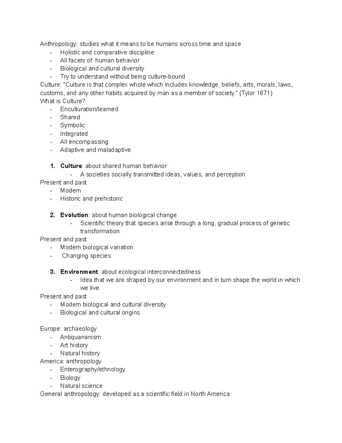 Anthro Unit 1 - Anthropology: Studies What It Means To Be Humans Across ...