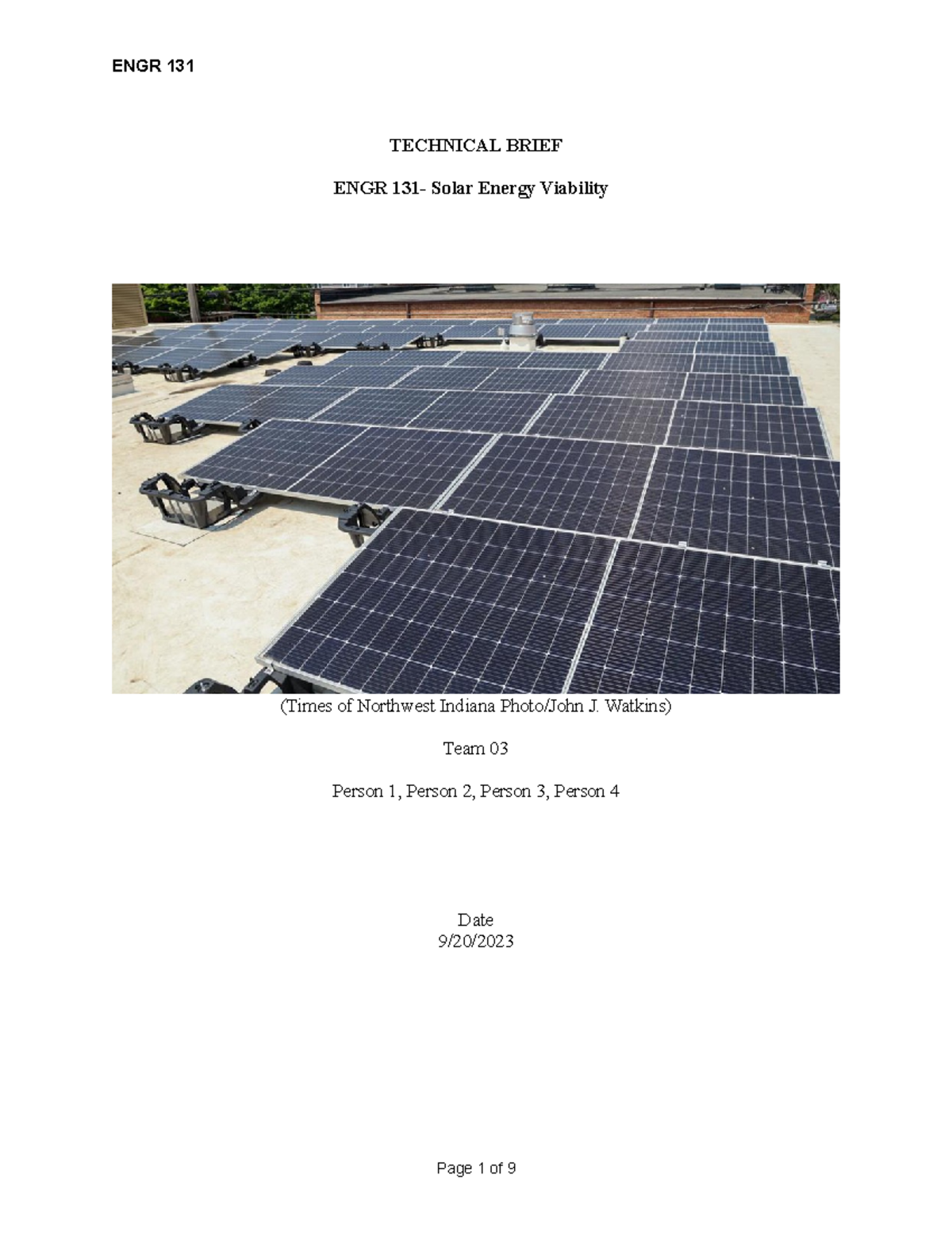 A05 Solar Viability Technical Brief Template - TECHNICAL BRIEF ENGR 131 ...