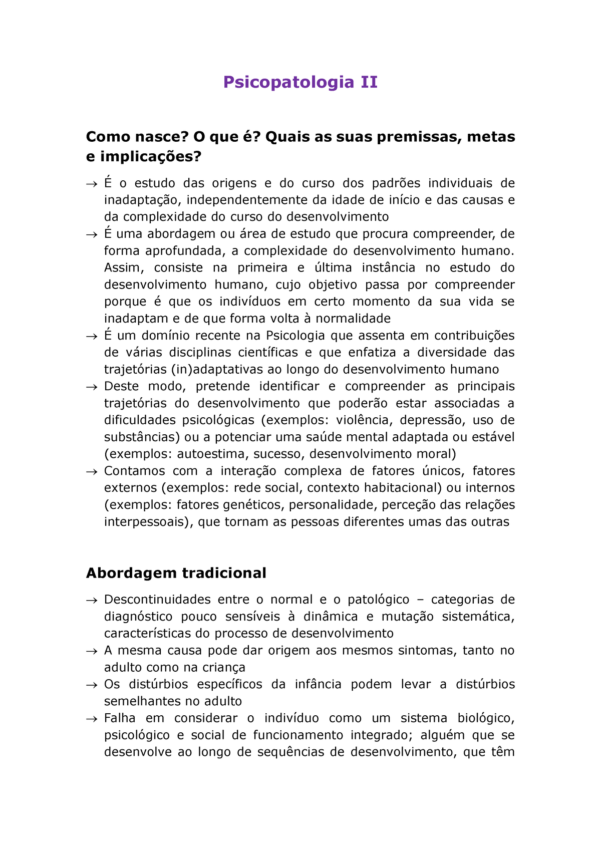 Psicopatologia Ii Resumo Psicopatologia Ii Como Nasce O Que é Quais As Suas Premissas 5385