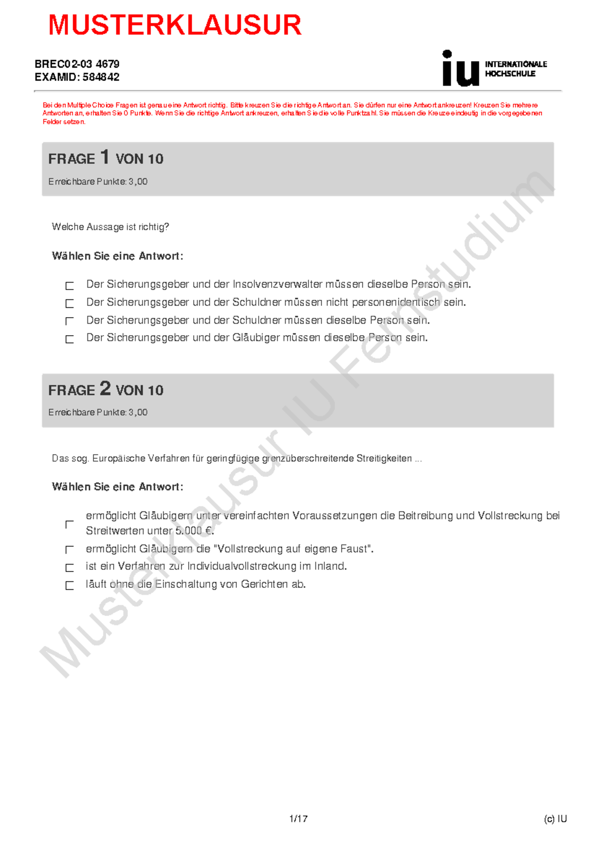 Welche Aussage Ist Richtig In Deutschland Musterklausur - Welche Aussage ist richtig?Welche Aussage ist richtig