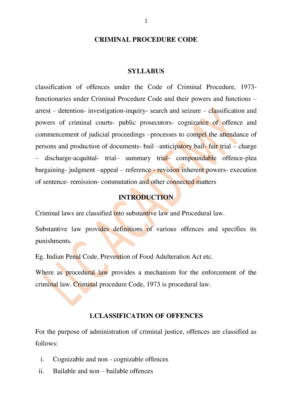 crp-crpc-criminal-procedure-code-syllabus-classification-of