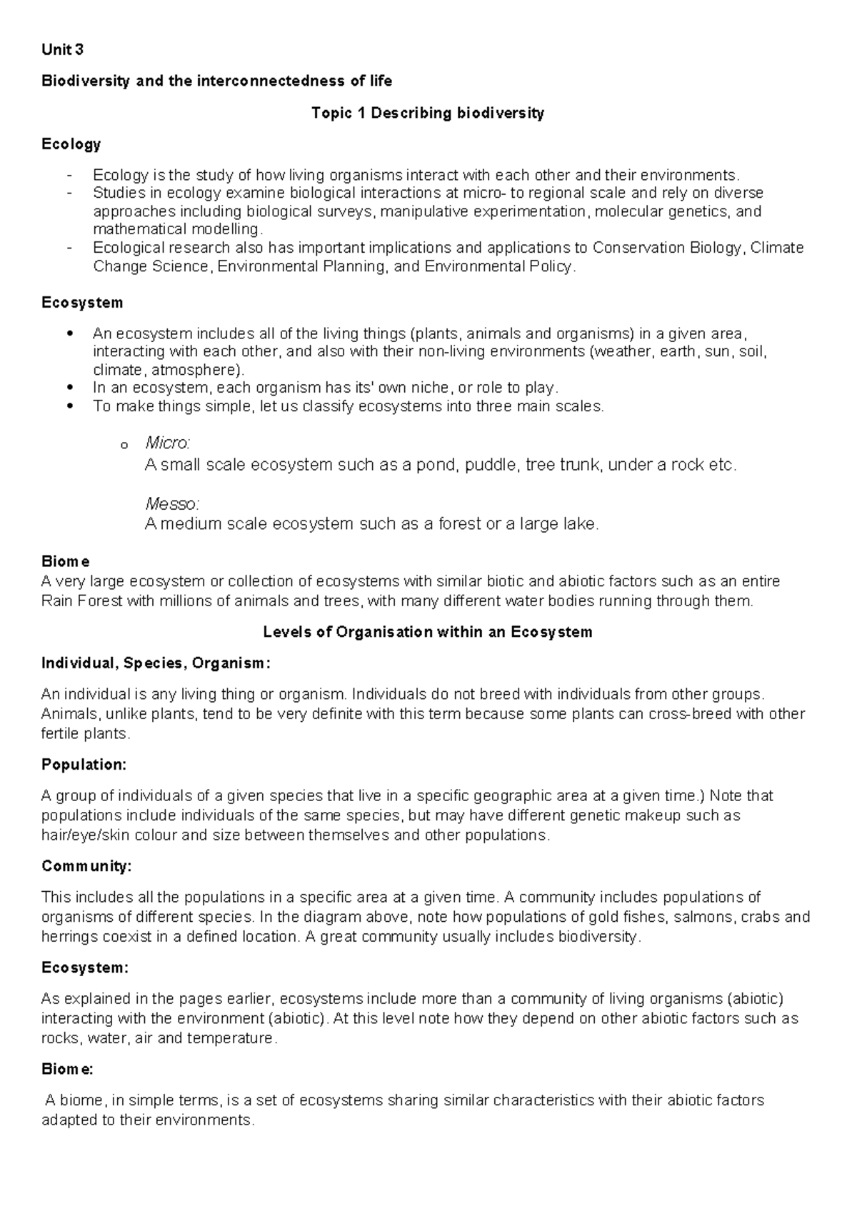 Biology Powerpoint Notes Unit 3 - Unit 3 Biodiversity and the ...