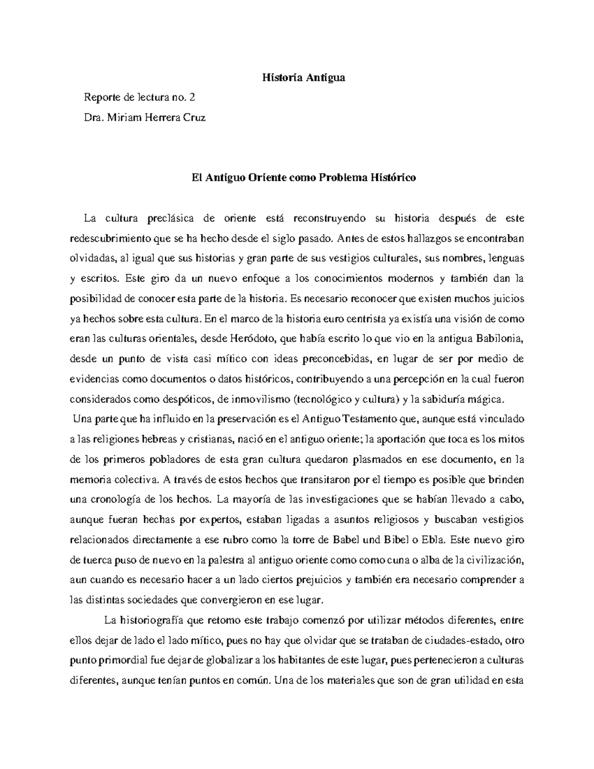 El Antiguo Oriente Como Problema Histórico - Historia Antigua Reporte ...