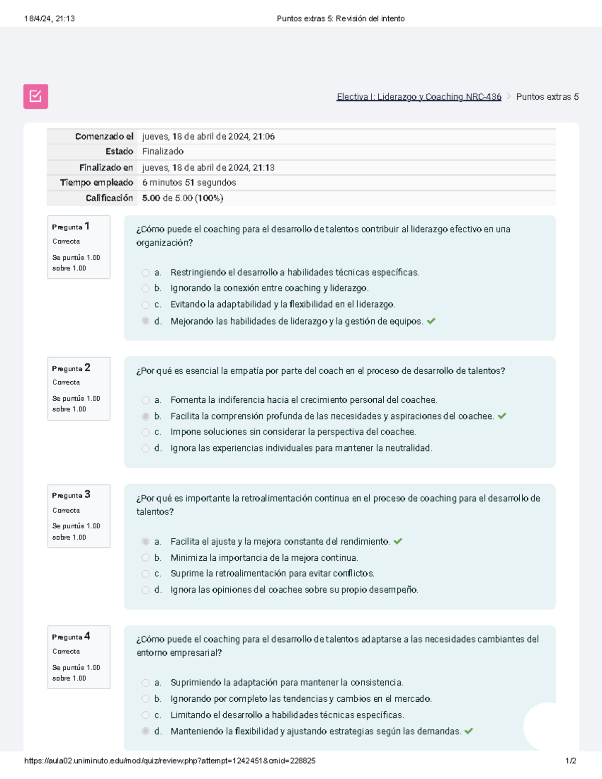 Puntos Extras 5 Revisión Del Intento - Uniminuto/mod/quiz/review.php ...