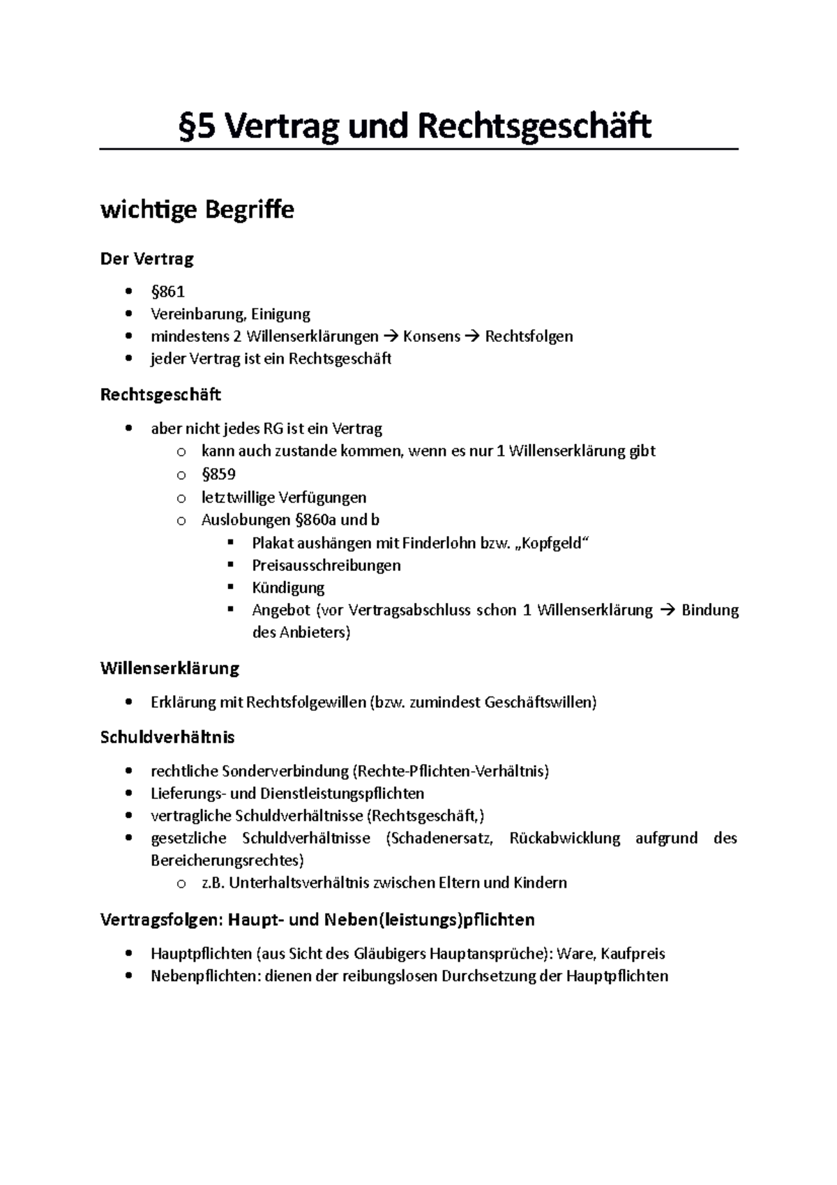 öffentliches Recht Und Privatrecht §5 Vertrag und Rechtsgeschäft aus Privatrecht (Bürgerliches Recht) - §5