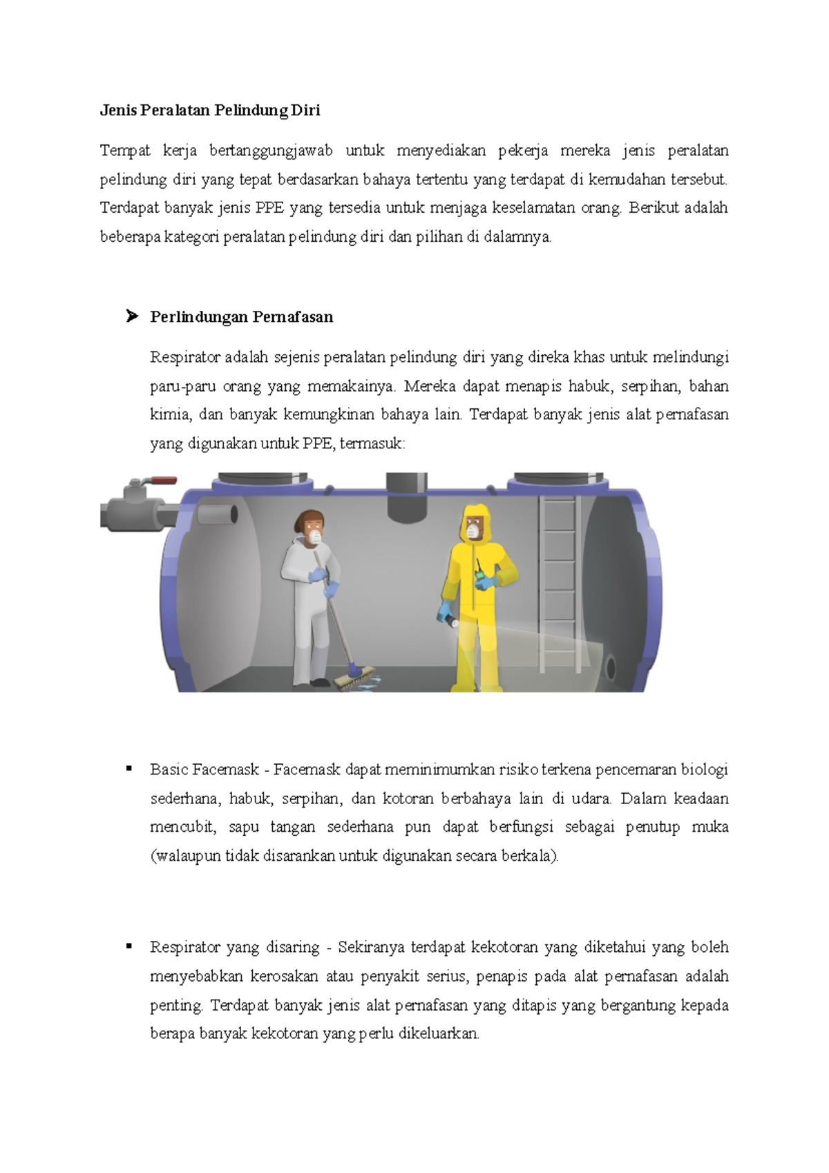 Jenis Peralatan Pelindung Diri Piping Mechanical Engineering Bdd Studocu