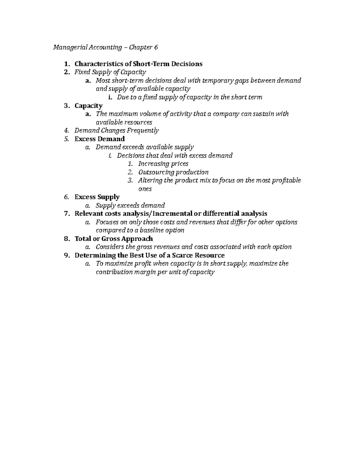 Chapter 6 - Managerial Notes - Managerial Accounting – Chapter 6 ...