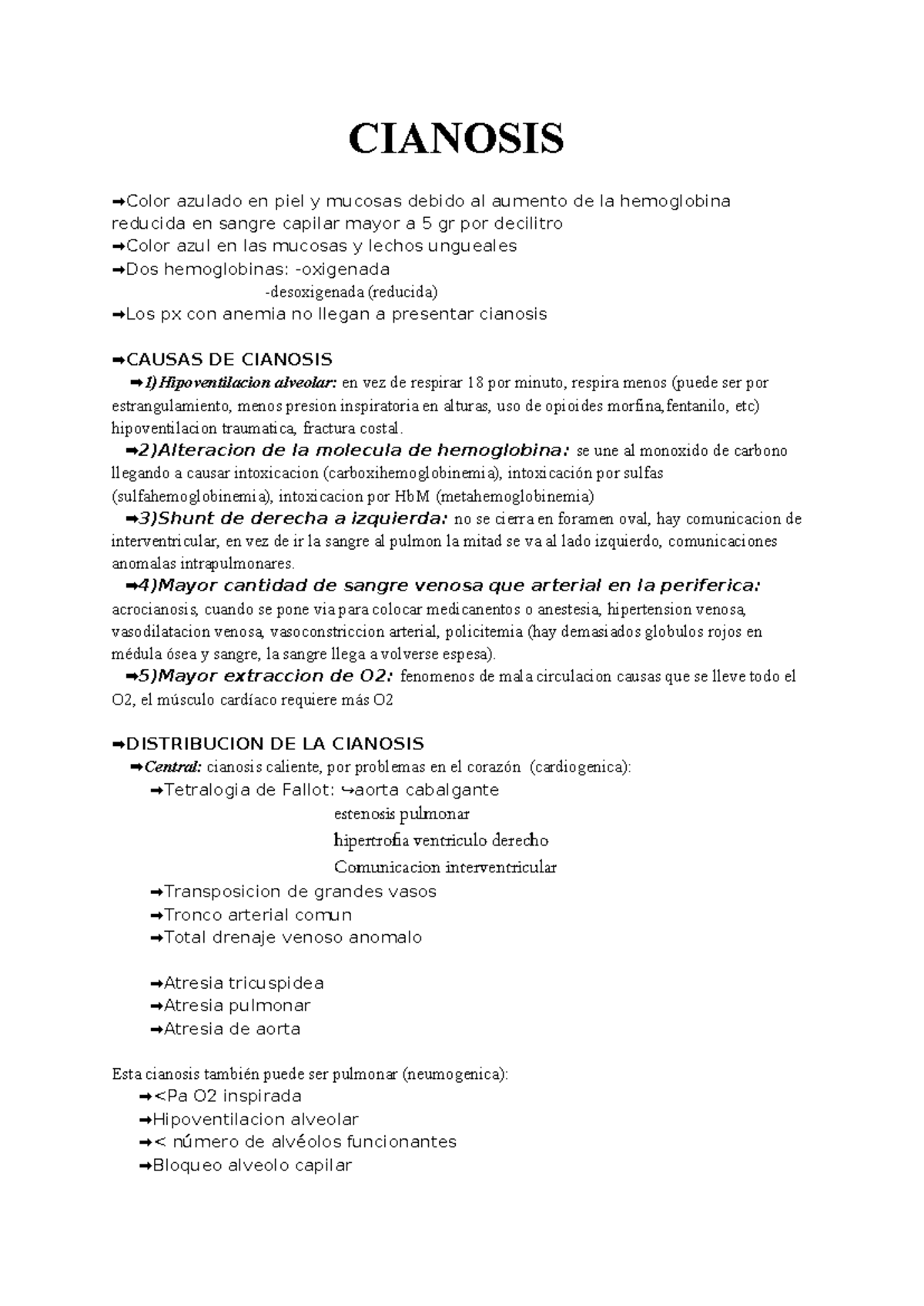 Cianosis - Fisiopatologia I - CIANOSIS Color azulado en piel y mucosas ...