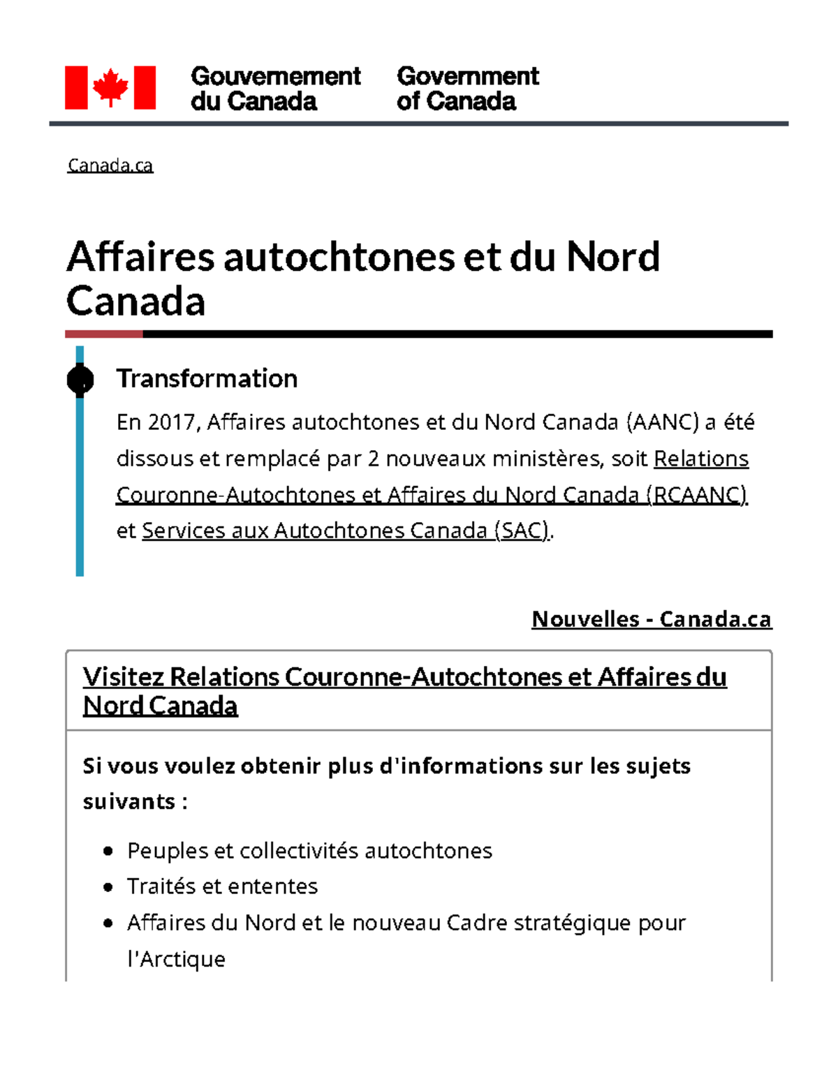 Affaires autochtones et du Nord Canada - Canada - Canada Affaires ...
