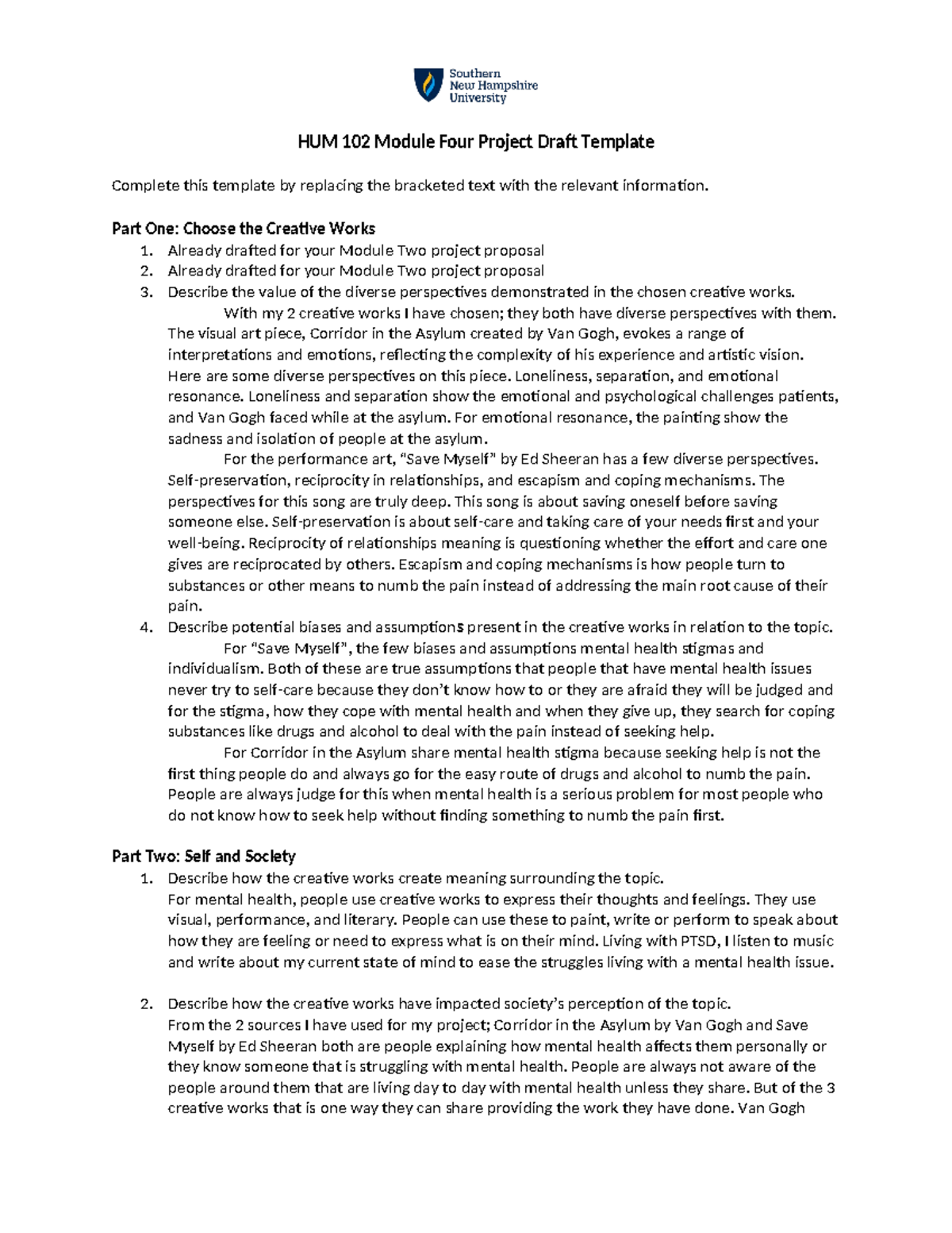 HUM 102 Module Four Project Draft Justin Fielder - HUM 102 Module Four ...