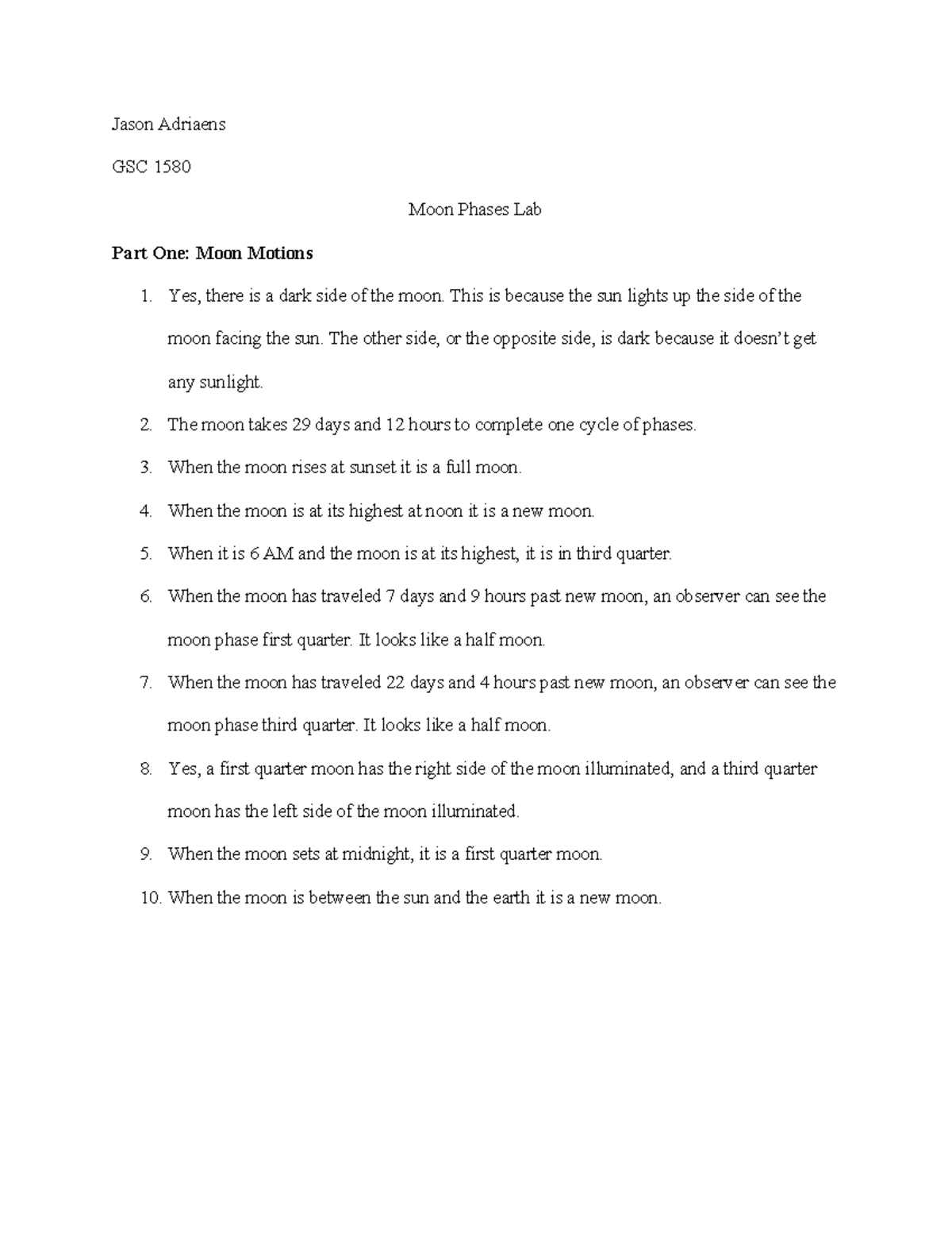 3-Moon Phases Lab - What Do You Think? - Jason Adriaens GSC 1580 Moon ...