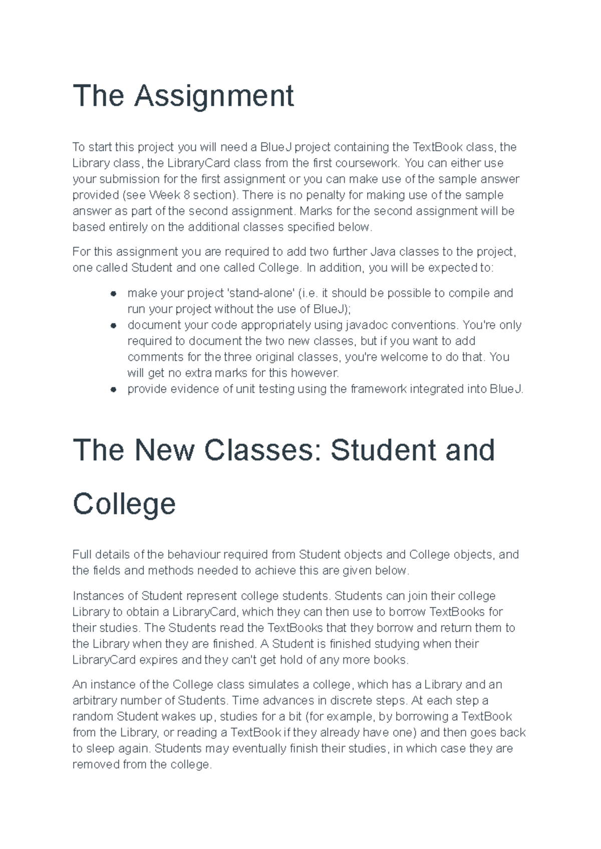 Intro to Programming Assignment 2 - The Assignment To start this ...