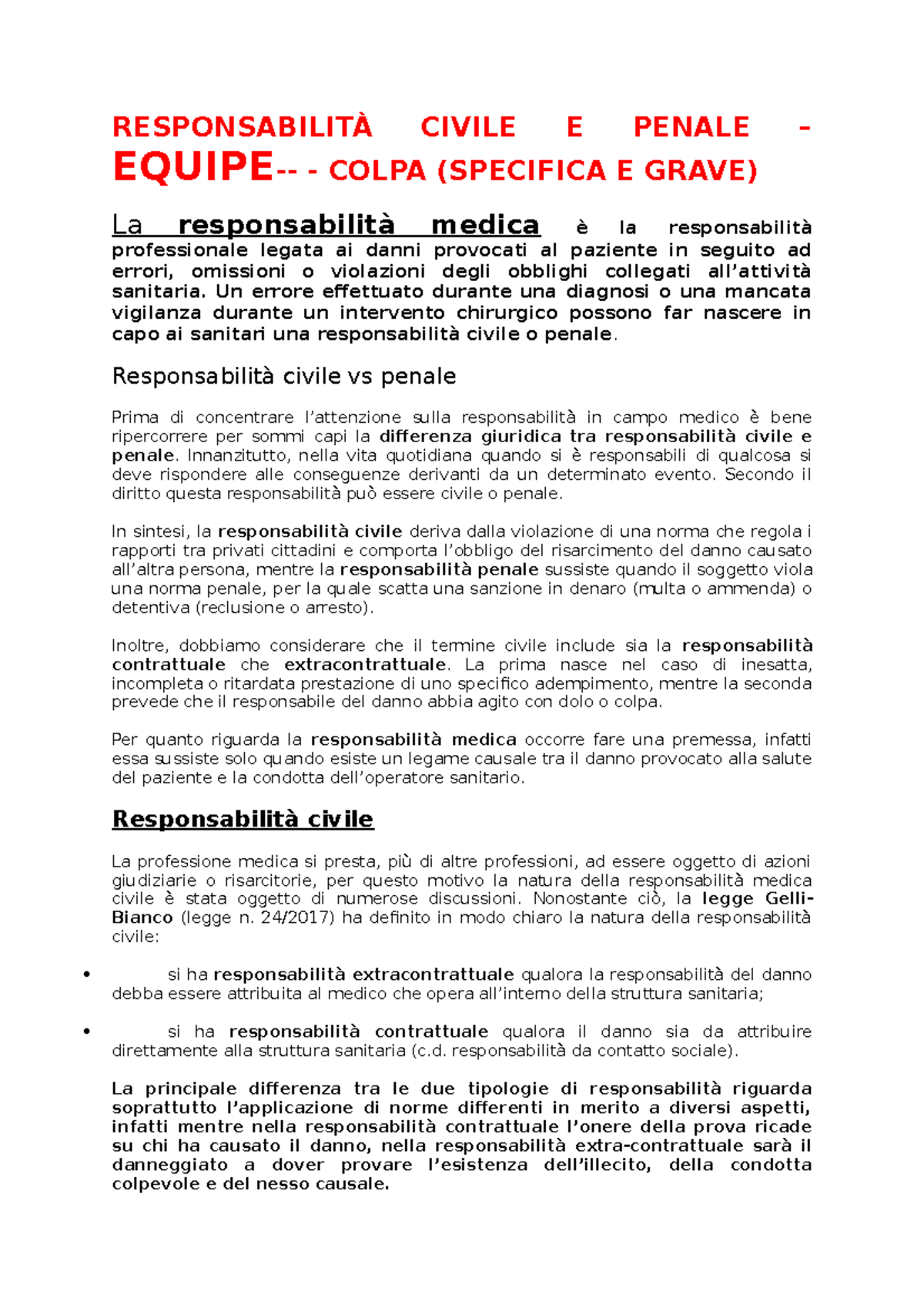 Responsabilità Civile E Penale - RESPONSABILITÀ CIVILE E PENALE ...