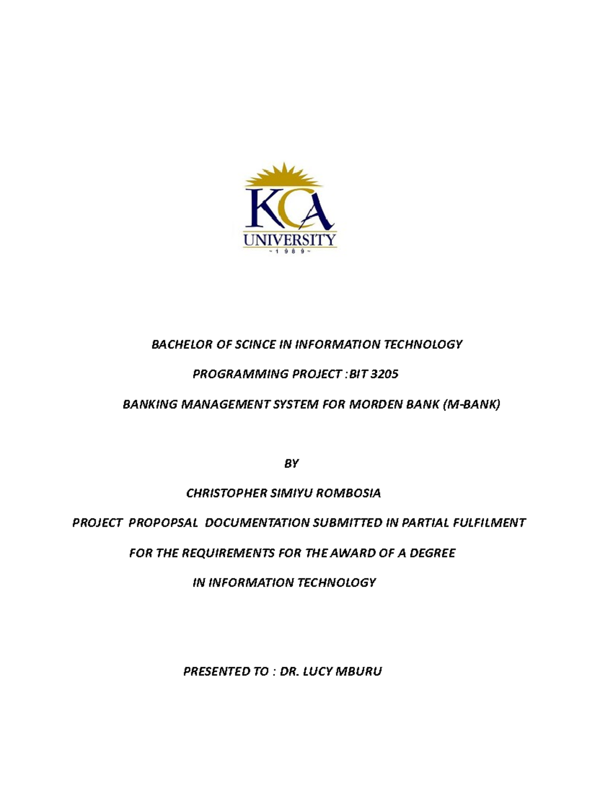 Proposal-2105225 - CAT - BACHELOR OF SCINCE IN INFORMATION TECHNOLOGY ...